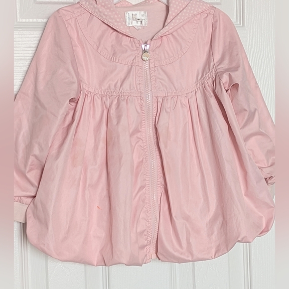 Girls' (Size 4) Pastel Pink Hooded  Zip-Front Jacket w/Balloon/Puffed Hem - Picture 3 of 16